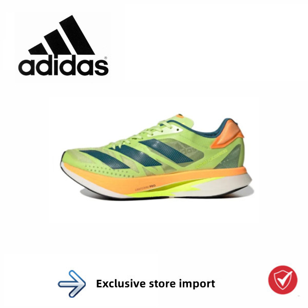 adidas Adizero Adios Pro 2 Comfortable wear-resistant Running shoes Yellow Green.บรรจุภัณฑ์เต็ม.ของแท้ 100 %