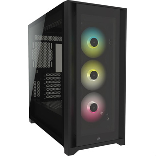 CORSAIR iCUE 5000X RGB Tempered Glass Mid-Tower ATX PC Smart Case  Black CC-9011212-WW