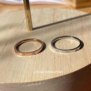 lovely ring stainless steel | ส่งจากไทย🇹🇭 แหวนเพชรงานสแตนเลส ไม่ลอกไม่ดำ โดนน้ำโดนเหงื่อได้ งานน่ารักมาก