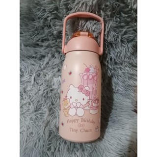 กระบอกน้ำเก็บ​ความ​เย็น​ความร้อน​ลายซาริโอ้kittyสีโอโรส 1300ml.