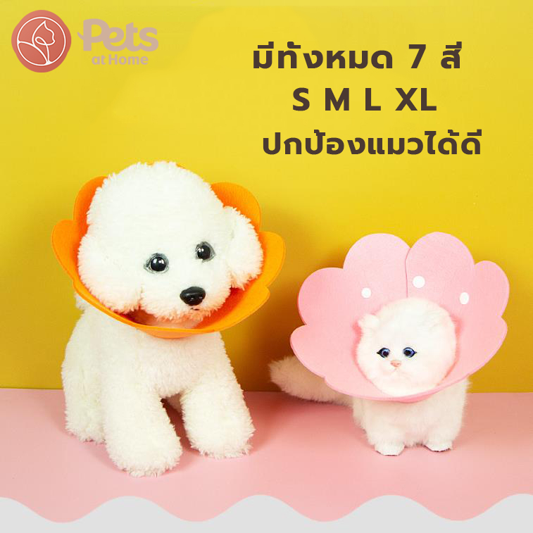 คอลล่าแมว คอลล่าโฟม สุนัข คอลล่าหมา ปลอกคอดอกไม้ คอลล่าดอกไม้ ลำโพงแมว ลำโพงกันเลีย สำหรับสุนัข/แมว ปลอกคอกันเลียแผล