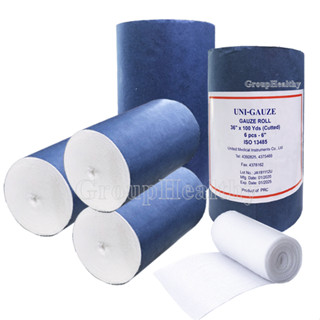 UNI-GAUZE ROLL ผ้าก๊อซพันแผลชนิดม้วน ผ้าก๊อซ อนามัย ทางการแพทย์ หน้ากว้าง ขนาด 6 นิ้ว X100 หลา/ม้วน