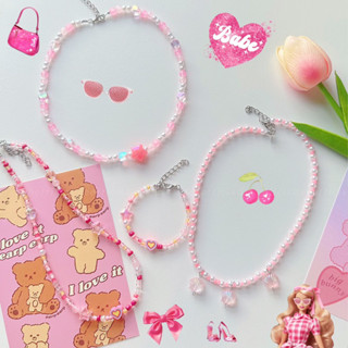 Barbie necklace💝🎀 | สร้อยคอบาร์บี้ | สร้อยลูกปัดโทนชมพู🏩🎀💘