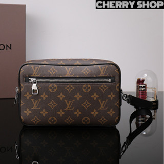 💯หลุยส์วิตตอง 🍒Louis Vuitton กระเป๋าคลัทช์รุ่น KASAI Mens Clutch สำหรับผู้ชาย คลัตช์🍒