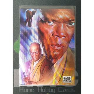 การ์ด 2021 Topps Chrome Star Wars Galaxy "Mace Windu" Wave refractor /99