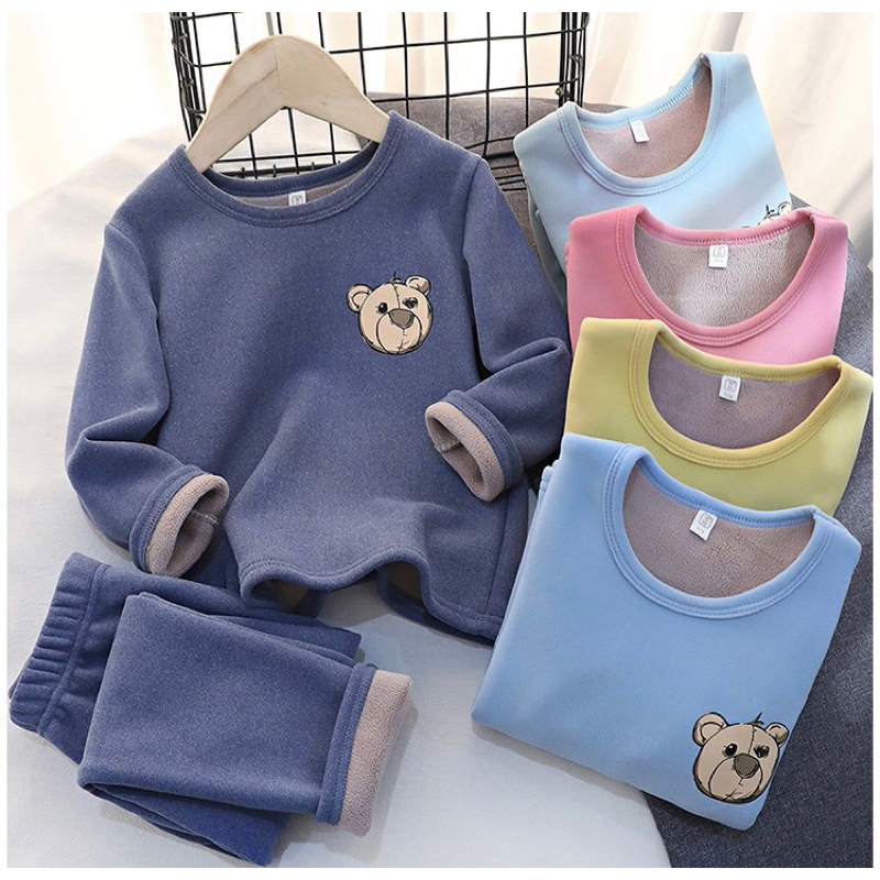 ชุดลองจอนเด็ก ชุดนอนกันหนาวเด็ก ใส่เลขตัวเดียวติดลบได้ ไซส์90-160