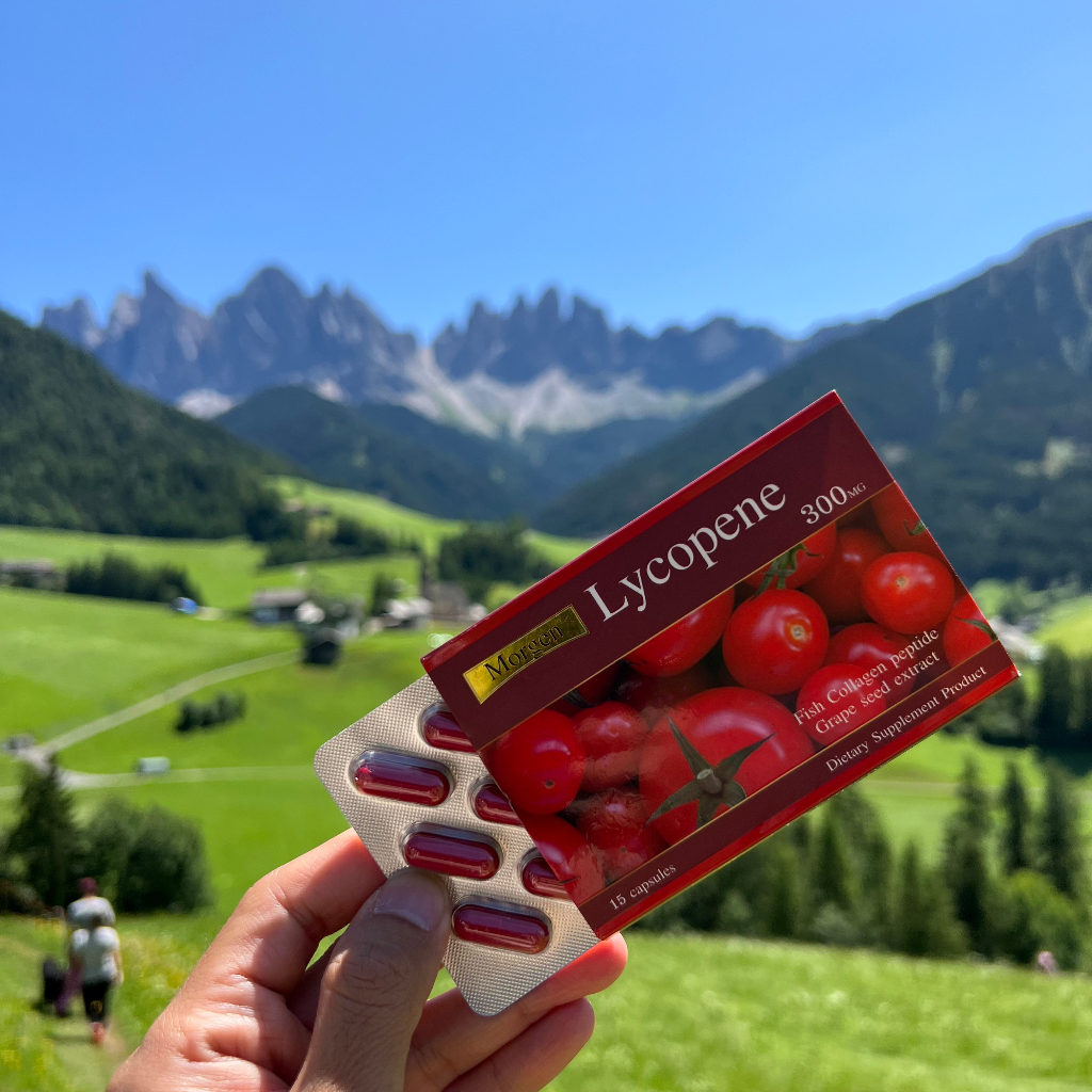 มะเขือเทศสกัดแผง 300 mg Lycopene Morgen แบบพกพา 1 แผง 15 แคปซูล