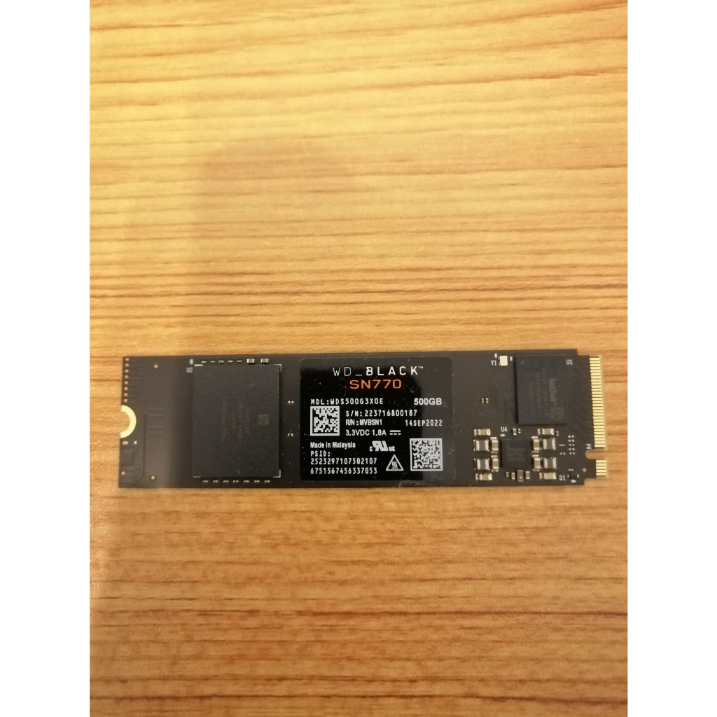 500 GB SSD M.2 PCIe 4.0 WD BLACK SN770 (WDS500G3X0E) NVMe มือสองสภาพใหม่มาก