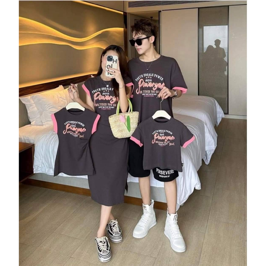 พร้อมส่ง เซทพ่อแม่ลูก ใส่คู่กันเป็นครอบครัวน่ารัก