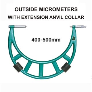 ไมโครมิเตอร์วัดนอก 400-500mm Outside Micrometer with Extension Anvil Collar INSIZE 3205-500 อินไซส์