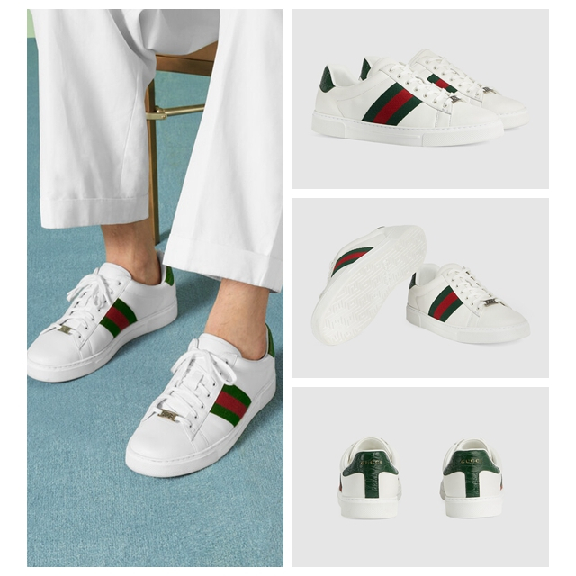 Gucci/Ace Collection/รองเท้าผ้าใบผู้ชายพร้อมสายรัด