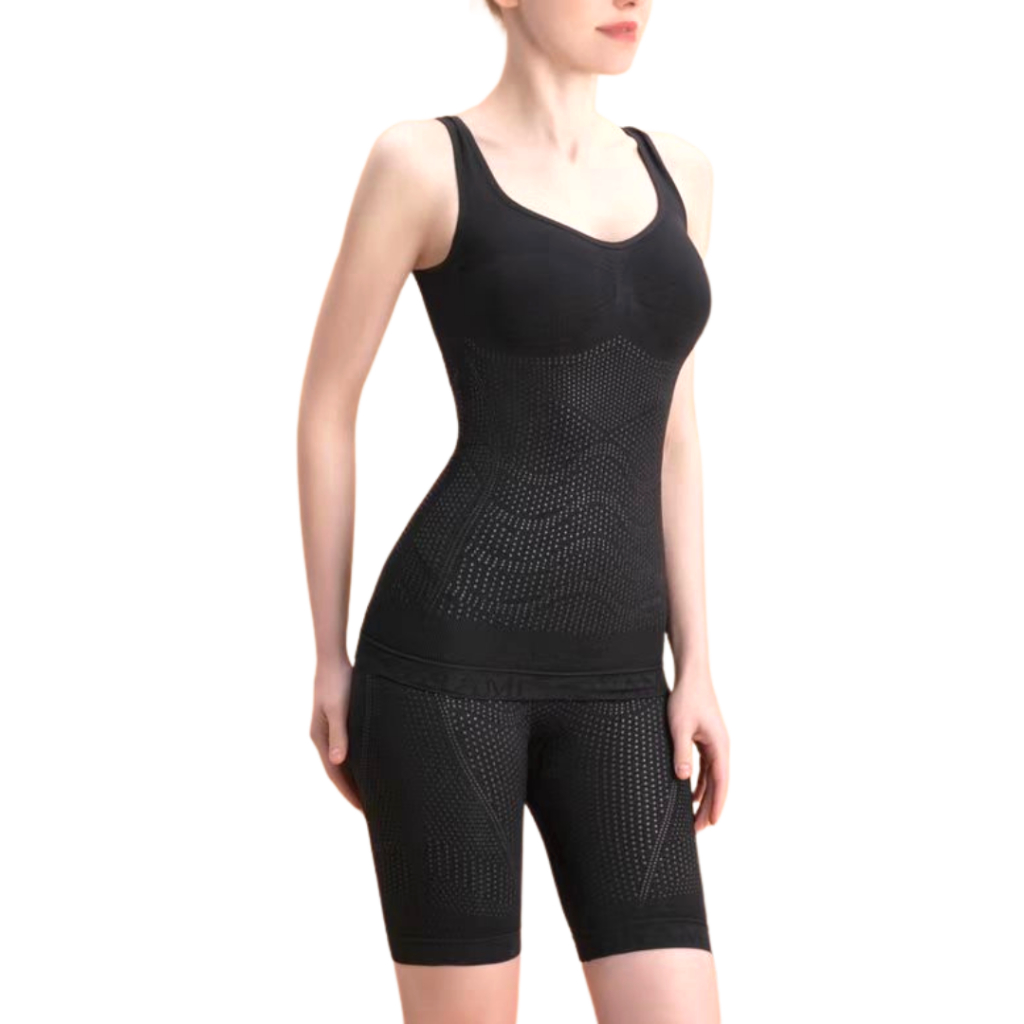 Onami S CURVE สีดำ ชุด 2 ชิ้น (เสื้อ+กางเกงขาสั้น) ชุดกระชับสัดส่วน ชุดชั้นในกระชับสัดส่วน โอนามิเอส