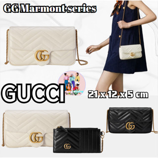 กุชชี่ กระเป๋าโซ่ Gucci GG Marmont series (พร้อมที่ใส่การ์ด) / กระเป๋าสะพายผู้หญิง / กระเป๋าสะพายข้าง / กระเป๋าสะพายไหล่