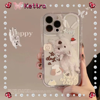 💜Kettra💜การ์ตูน ลูกสุนัข เคสใส หวานสวย iPhone 11 14 pro max ป้องกันการหล่น เส้นขอบโปร่งใส ขอบเต็ม case for iPhone 12 13