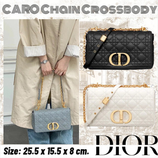 ดิออร์ กระเป๋า DIOR CARO ขนาดกลาง/กระเป๋าสุภาพสตรี/สินค้าปลอดภาษีลดราคา/ใหม่