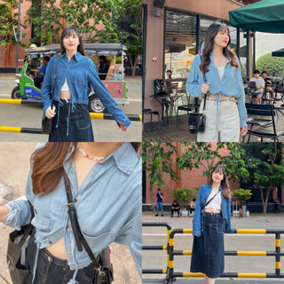 (พร้อมส่ง) Dolphin denim shirt เสื้อเชิ้ตยีนส์แขนยาว