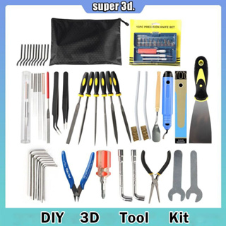 Deburring Tool Kit Trimming Knife Edge Cutter Files 3D Printer Parts Wrench Cleaner Needle for Nozzle Scraper Cutting Wi