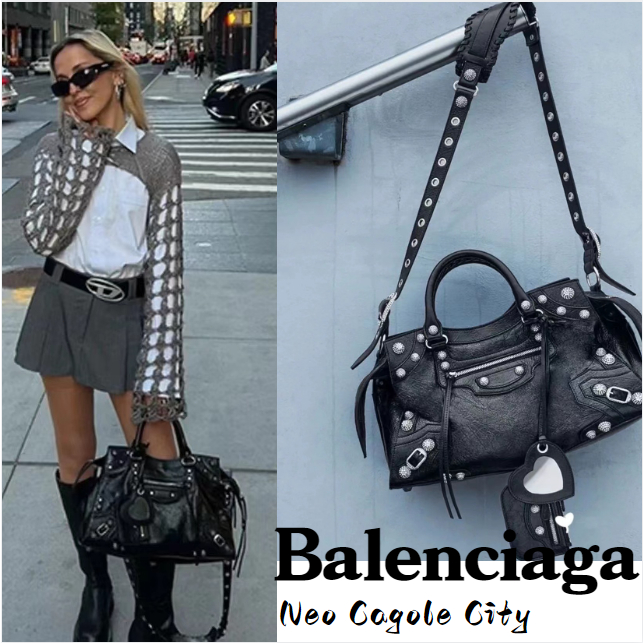 บาเลนซิเอก้าBalenciaga สไตล์ล่าสุด/Neo Cagole City ใบเล็ก/กระเป๋าถือ/กระเป๋าผู้หญิง/กระเป๋าสะพายข้าง/สไตล์ล่าสุด/ซื้อของ