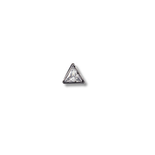 PiercingRoomByJay, Triangle CZ 4mm Titanium Flat back เกรดการแพทย์