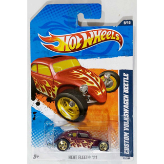 EEs โมเดลรถเต่าฮอตวิลขนาดเล็ก Hotwheels / Hot Wheels 🧩 Volkswagen Beetle Heat Fleet 11 Fire ใหม่ 💢 การ์ดไม่สวยตามภาพ 💢