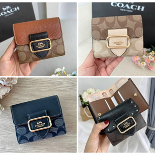 🍀🍀 Coach CF472 Small Morgan Wallet In Colorblock Signature Canvas