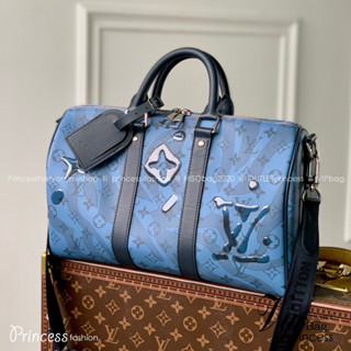 Keepall Bandoulière 35 Abyss Blue Monogram Aquagarden / Travel Bag  ใช้สลับของแท้ได้ ใช้งานต่างประเทศได้