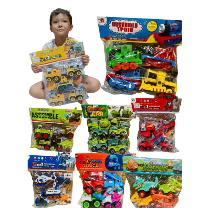 รถไฟโทมัส#THOMAS#รถไฟ ถอดประกอบได้แพคละ 4 คัน