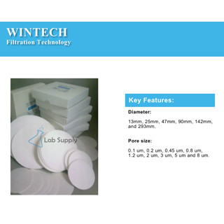 Wintech_Membrane Filter Nylon (เนื้อ Nylon) 0.45um 0.80um Dia.47mm, (100pcs/box) (Wintech/Japan)