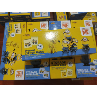 ถุงซิป ลายการ์ตูน Minions (มินเนี่ยน)ยี่ห้อ  KITCHEN NEAT ขนาด 17.8*20.3 ซม. (12 ชิ้น/กล่อง)***ส่งด่วนเคอรี่