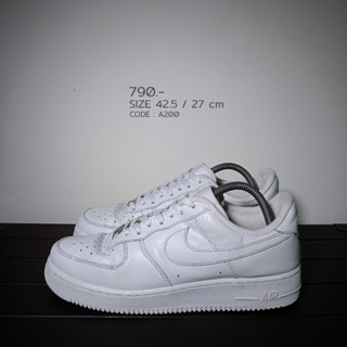 Nike Air Force 1 Triple White 42.5 / 27 cm AF1 สีขาว มือสองของแท้100% (A200)