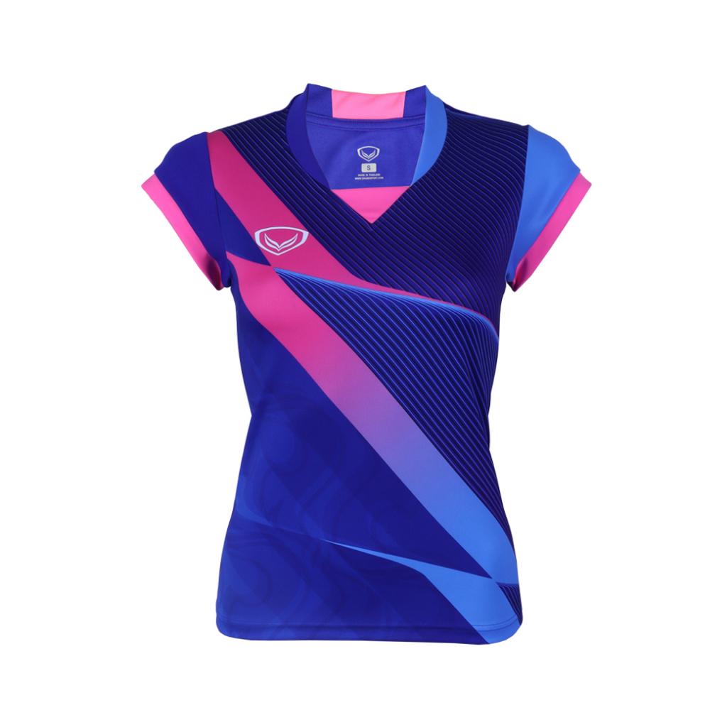 GRAND SPORT เสื้อแข่งขันหญิง คอวีแขนสั้น เอเชี่ยนเกมส์ 2022  รหัส : 072074 ราคา ถูกที่สุด ดีลบีเคเค