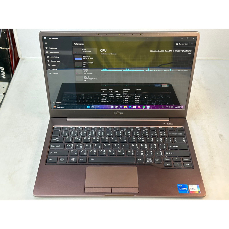 Fujitsu CH-X จอ 13.3" Magnesium Alloy  Intel Core i5-1135G7 เบา 980 กรัม แบต 8 ชั่วโมง (NB0910)