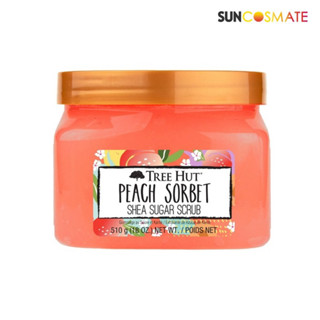 TREE HUT Peach Sorbet Shea Sugar Scrub สครับน้ำตาล ขัดผิว กลิ่น พีช ซอร์เบต์ (510g)