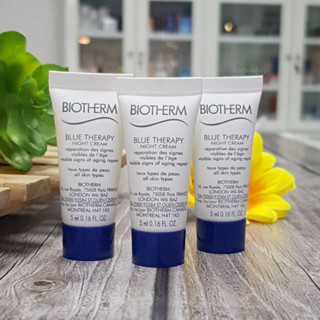 ราคาต่อ 1ชิ้น Biotherm blue therapy night cream 5ml all skin บำรุงกลางคืน