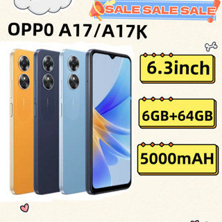 [NEW] มือถือ oppo A17 (6G + 64G) / 3 เดือนรับประกันนิ้วปลดล็อคหน้าจอขนาดใหญ่ 6.56 นิ้วแบตเตอรี่ 5000mAh