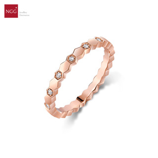 NGG Alternate Hexagon Diamond 18K Rose Gold Ring