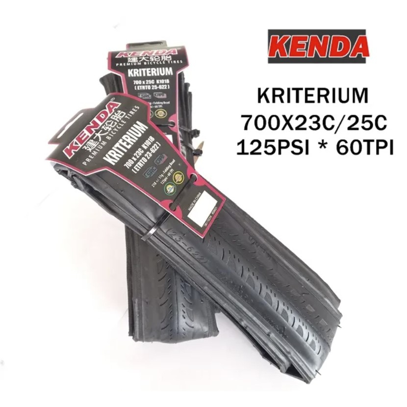 ยางนอกจักรยาน KENDA K1018 KRITERIUM ยางนอกจักรยานเสือหมอบขอบพับ ขนาด 700X23c และ 700X25C 125psi*60TPI ราคา/1เส้น
