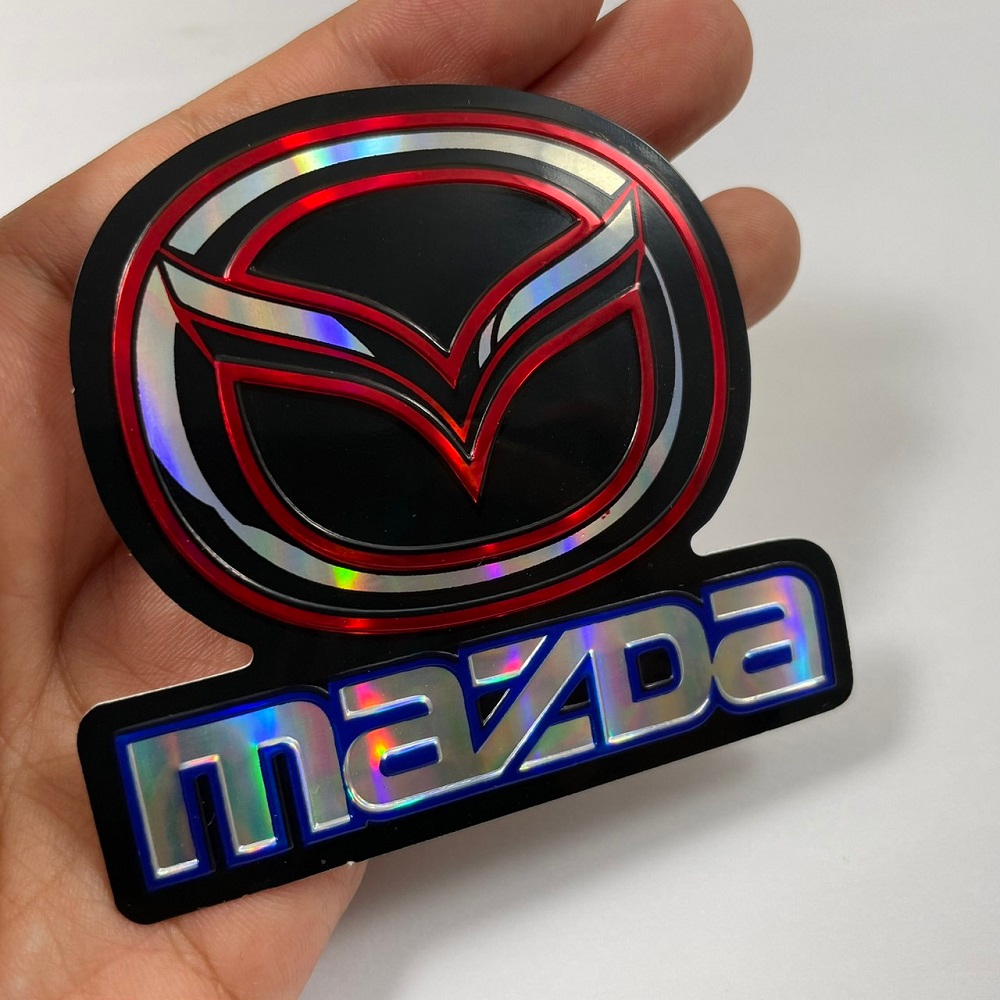 สติ๊กเกอร์​ Logo Mazda 3D ปั๊มนูน JDM สติกเกอร์ โลโก้ มาสด้า แต่งรถ ติดรถ รถยนต์ รถกระบะ ติดกระจก ข้