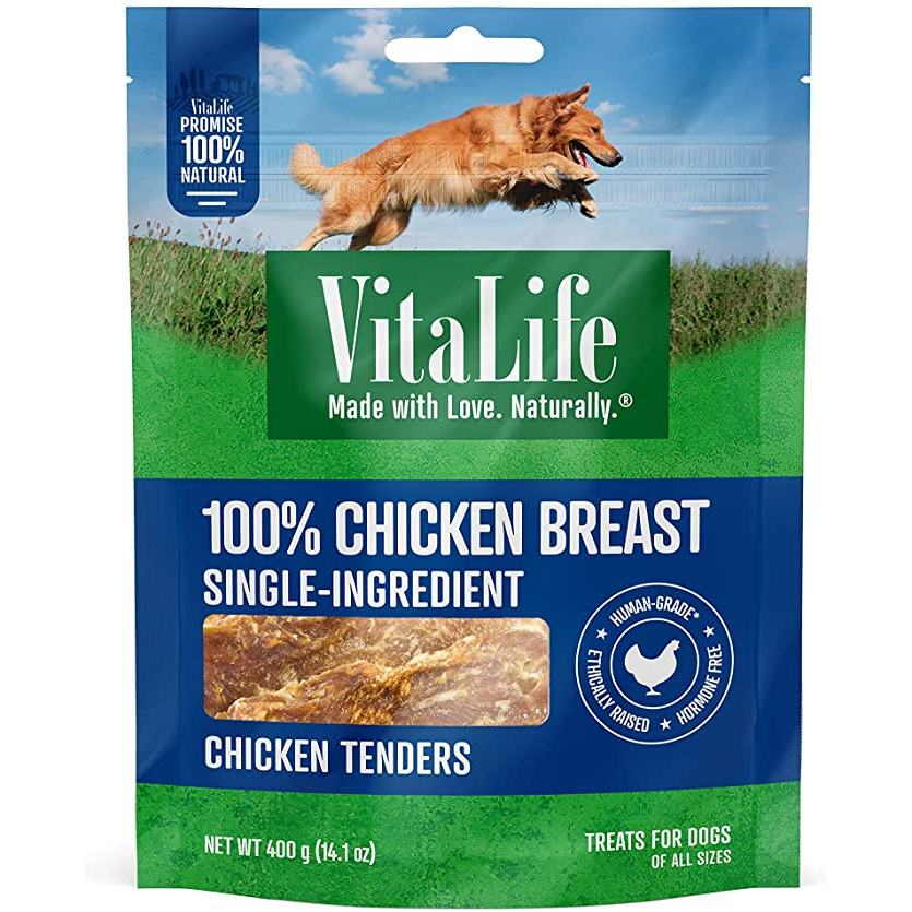 VITALIFE CHICKEN TENDER สันในไก่อบแห้ง เกรดพรีเมี่ยม ขนาด 400 กรัม JV19