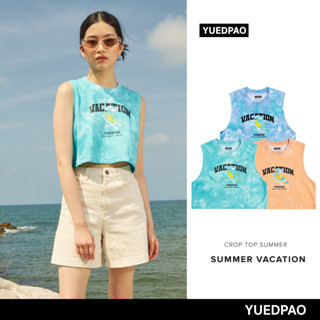 Yuedpao  ยอดขาย No.1 รับประกันไม่ย้วย 2 ปี เสื้อยืดเปล่า เสื้อยืด Crop Summer vacation