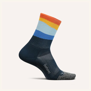 FEETURES ELITE LIGHT CUSHION MINI CREW SOCKS - ASCENT BLUE - ถุงเท้าวิ่ง