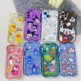 เคสขอบสีเรืองแสง งานสกรีนลายการ์ตูน( พร้อมส่งจากไทย  )สำหรับรุ่น ip11-i12-i12promax-i7plus-i8plus-XR