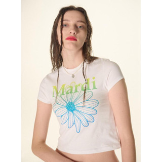 mar di mercre di CROPPED TSHIRT FLOWERMARDI GRADATION_WHITE LIME🌈🇰🇷