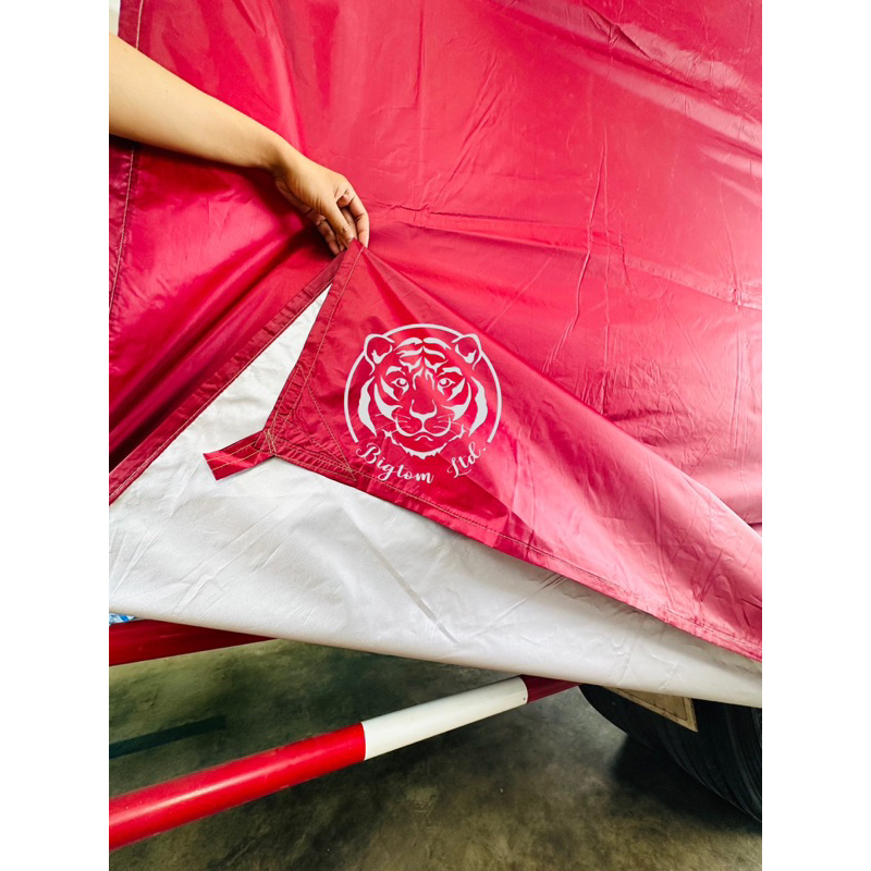 ผ้าร่ม ผ้าใบฟลายชีท เคลือบสารสะท้อนรังสี UV 4×6หลา (3.60×5.40m)-สีแดงเลือดหมู ราคา ถูกที่สุด ดีลบีเคเค แกลเลอรีภาพที่ 3