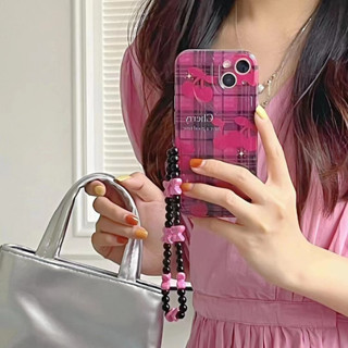 💜ส่งของขวัญ💜เคสไอโฟน 14 Pro Max 13 12 11 เคส for เคสไอโฟน11 pink สร้อยข้อมือ iPhone 13 พกง่ายๆ การป้องกันการตก Case