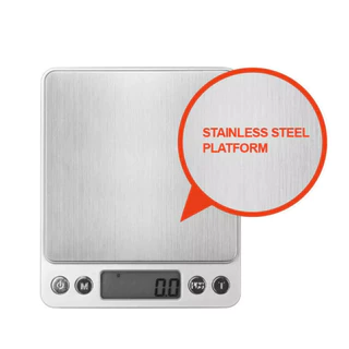 เครื่องชั่งน้ำหนักดิจิตอล ชั่งได้ 2000 กรัม ทศนิยม 1 จุด 0.1 หน้าจอ Electronic Digital Kitchen food Scale