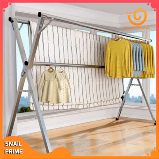 🚚ส่งจากไทย🚚ราวแขวนผ้าสแตนเลสแข็งแรง Drying Rack พับเก็บง่ายสามารถยืดได้ ราวเก็บของ ราวตากผ้าสแตนเลสราวตากผ้าคอนโดราวตากผ้ากันสนิม