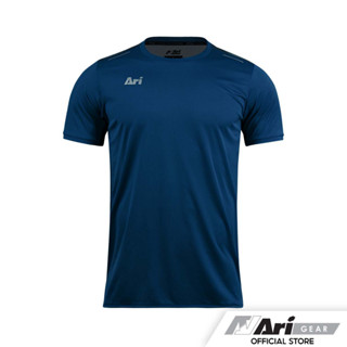 ARI MENS FLEXI RUNNING TEE - NAVY/SILVER/BLUE เสื้อวิ่งผู้ชาย อาริ เฟลค สีกรมท่า