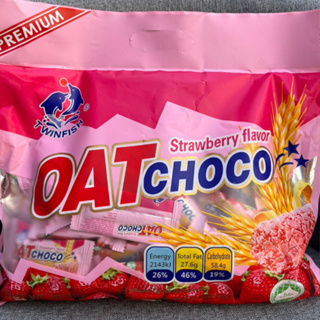 ข้าวโอ๊ตอัดแท่ง Oat Choco รส สตรอเบอรี่ ( 1 ลังมี 24 ถุง )