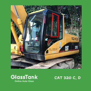 กระจกบานเลื่อนหลังซ้ายแคท CAT 320 c,d กระจกแม็คโคร